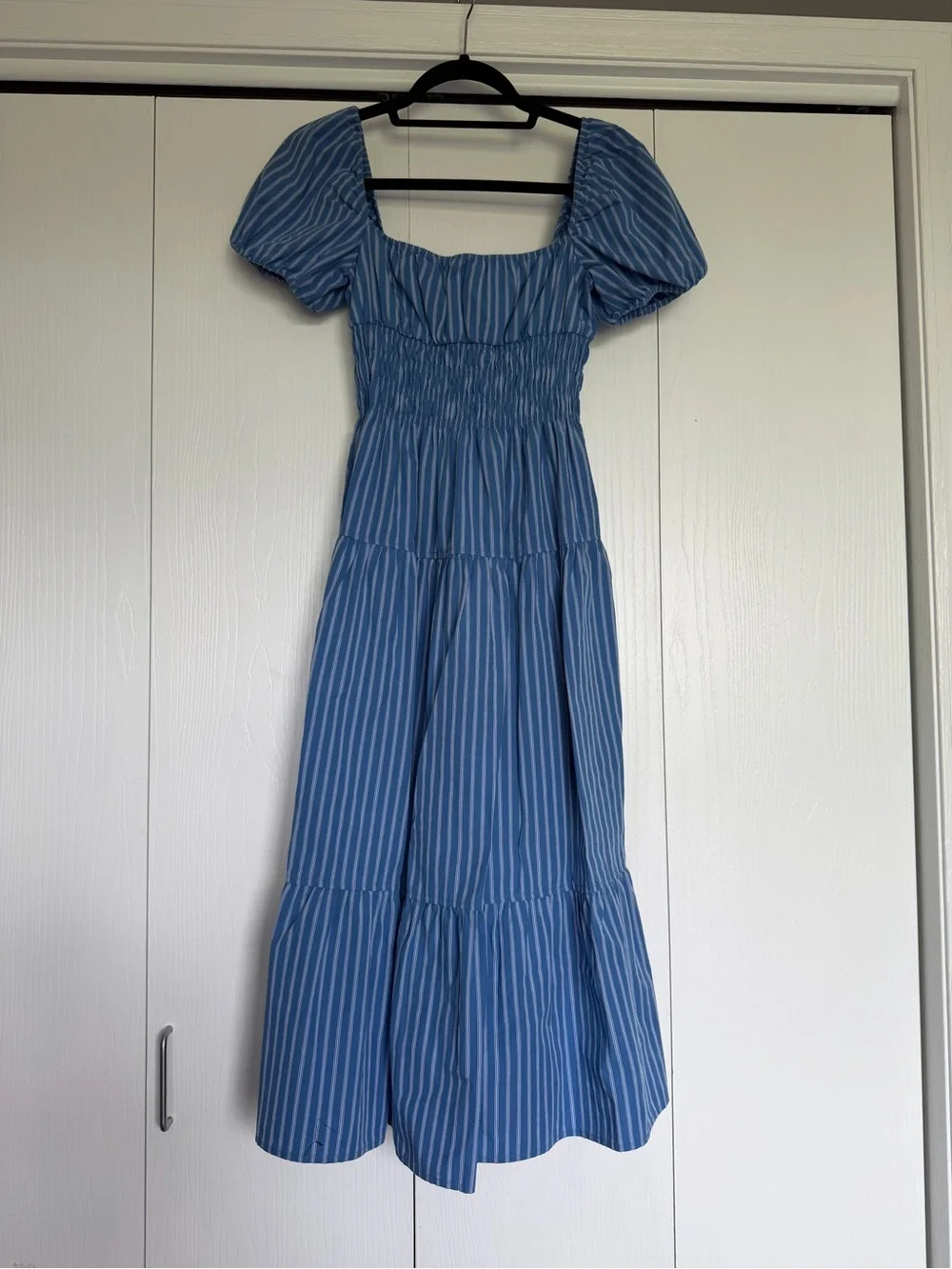 Aritzia Blue Striped Allegoria Poplin Dress - Picture 6 of 8